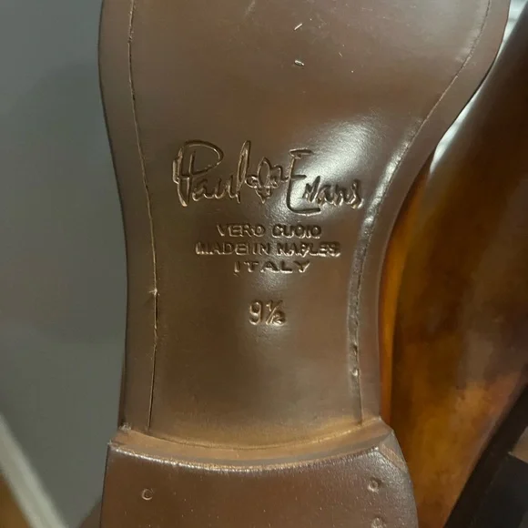 Paul Evans Havana Brown Vero Cuoio Tan Leather Wholecut Oxford shoes Sz 9.5 - Picture 11 of 14
